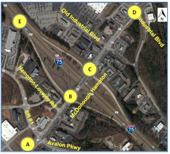 Map of Exit 218 Travel Paths