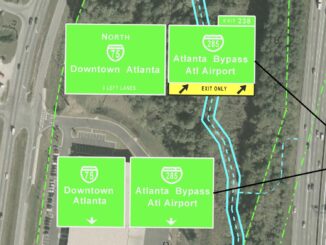 Concept signage guide for I-75 collector distributor lanes (Georgia DOT photo)
