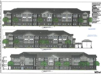 Photo of building elevations for Locust Grove senior apartments