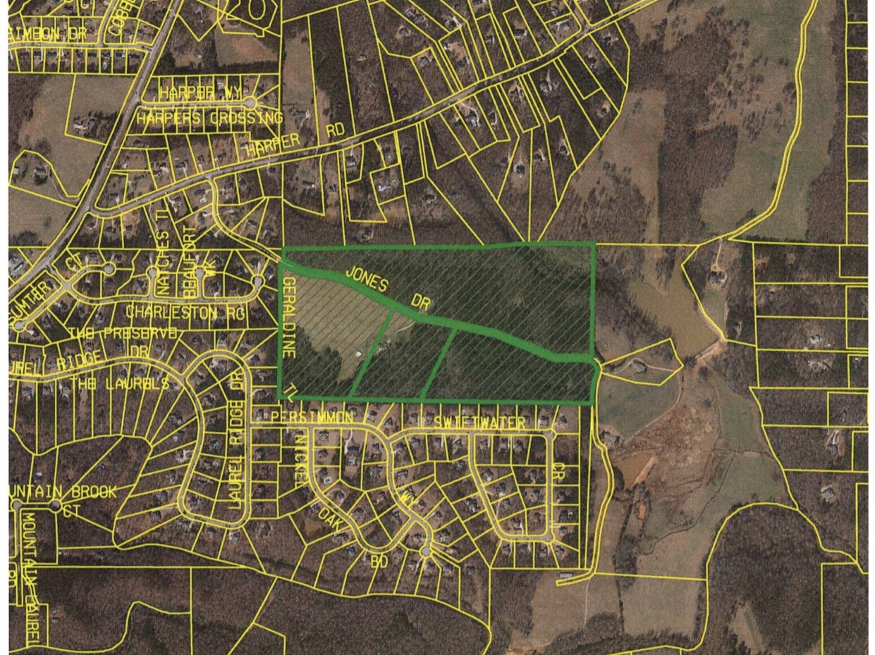 Location map for rezoning request on Jones Drive