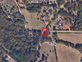 Aerial photo showing state route 20 at Turner Church Road (Georgia DOT photo)