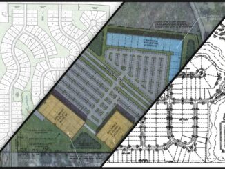 Photo showing three open rezoning requests as of December 2019 (staff collage)