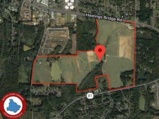 Map showing estimated location of Garden Lakes development with blog logo added (staff photo)