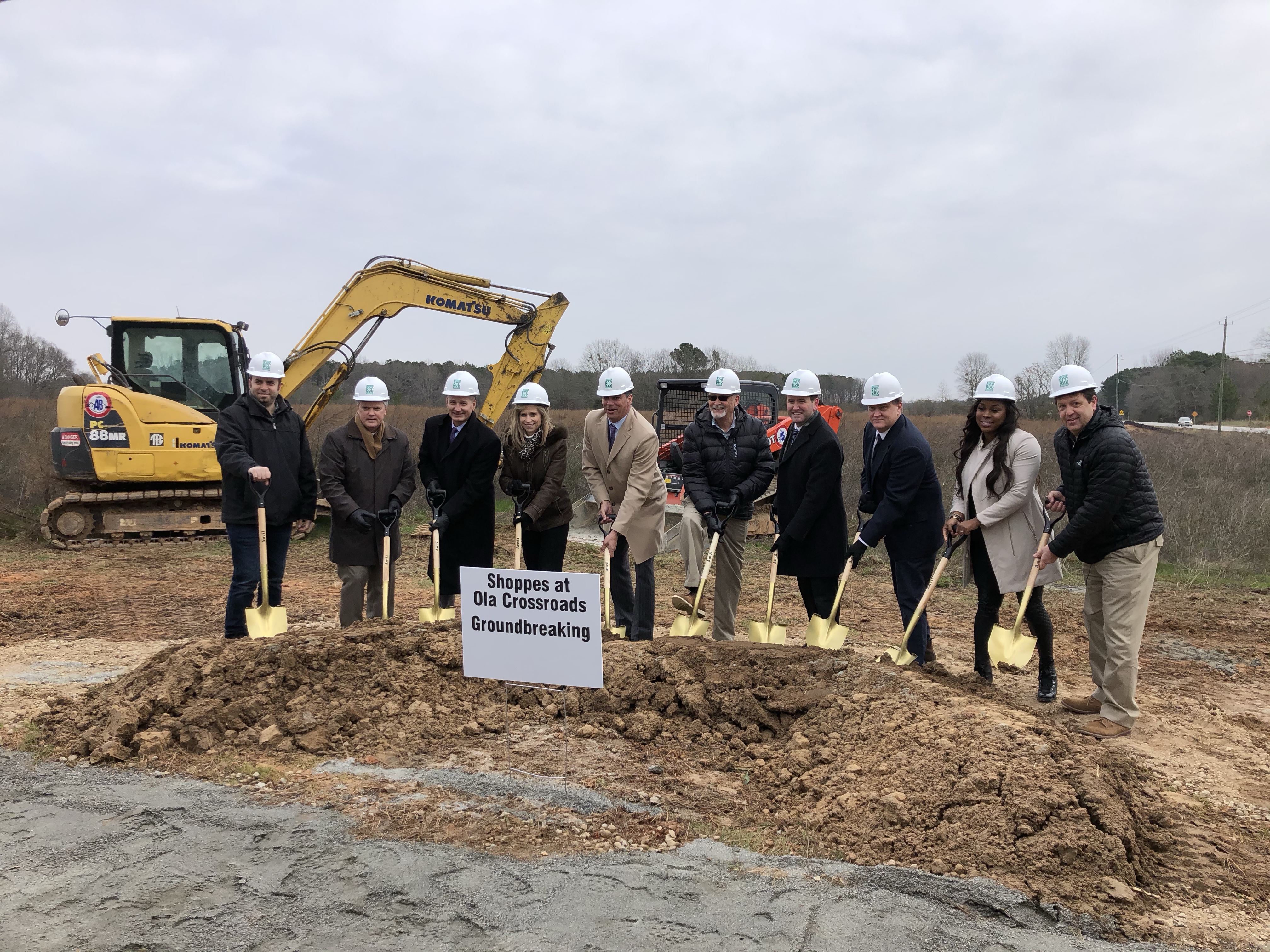 Photo of groundbreaking ceremony at Shoppes at Ola Crossroads (staff photo)