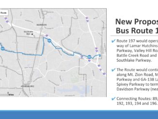 Presentation slide showing proposed MARTA bus route 197 (MARTA photo)
