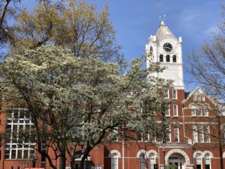 Photo of Henry County Courthouse in spring (Clayton Carte photo).