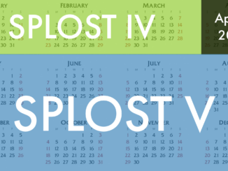 Photo of a 2020 calendar showing the start of SPLOST V (staff photo)