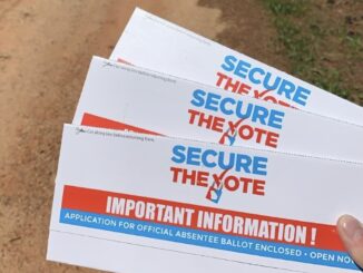 Photo of absentee ballot applications (Savannah Simpson photo)
