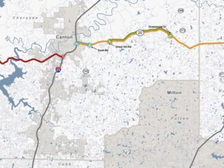 Map of state route 20 widening projects between Cartersville and Cumming (Georgia DOT photo)