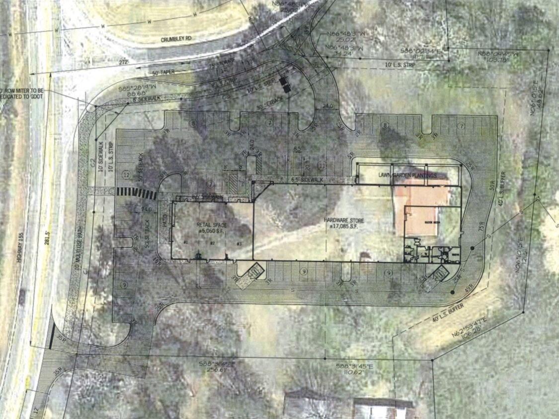 Ace Hardware concept site plan (Land Engineering photo)