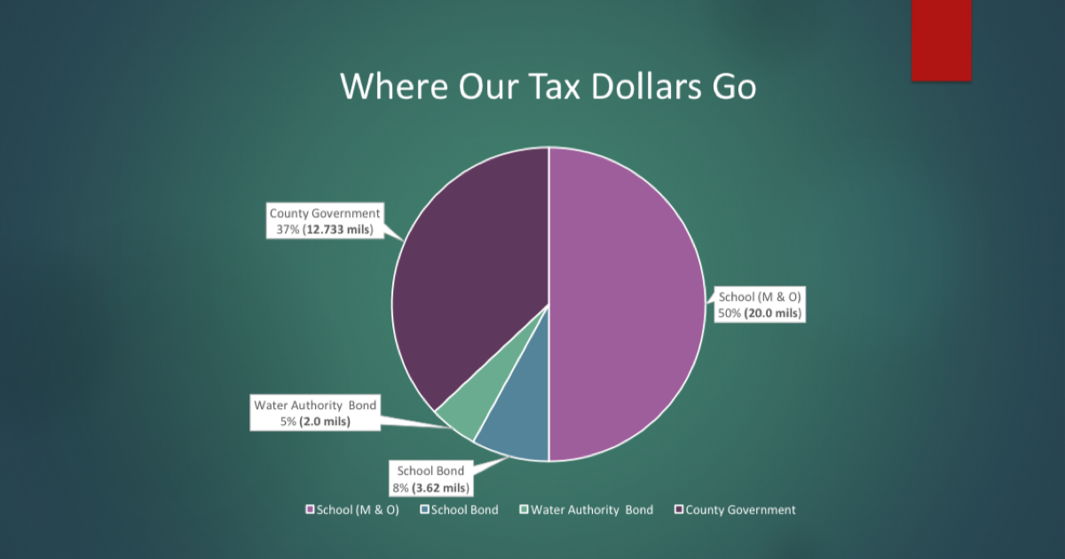 Pie chart showing Henry County property tax distribution (Henry County photo)
