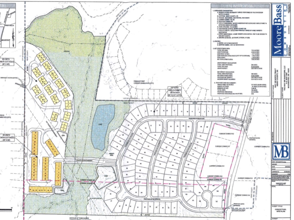 Concept site plan for SR 155 proposed RS development (Moore Bass Consulting photo)