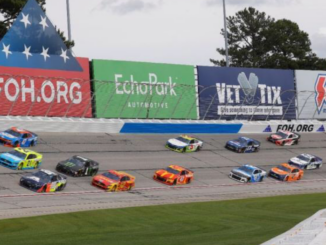Photo of race cars at AMS (Atlanta Motor Speedway photo)