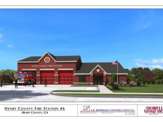 Concept front elevation for the rebuild of fire station 6 (J.R. Bowman Construction Co. photo)