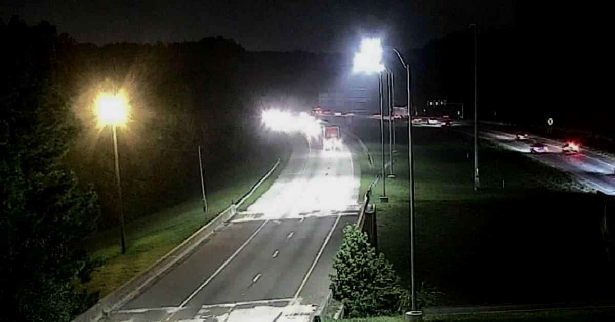Photo of street lights on I-675 (Georgia DOT photo)