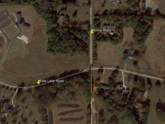 Map of East Lake Road at Airline Road (Henry County photo)