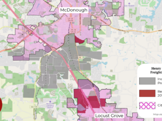 Map of Henry County Freight Cluster in McDonough and Locust Grove (staff map)