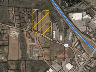 Map of Crest South Point apartment complex and surrounding area (Henry County qPublic photo)