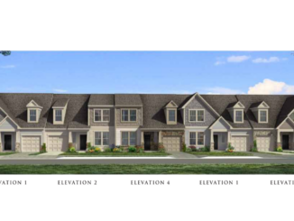 Photo depicts concept front elevation for townhomes off Jonesboro Road north of Heritage Way (Dan Ryan Builders photo)