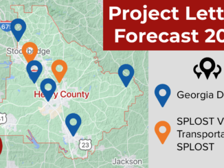 Map showing project letting forecast for calendar year 2022 (staff graphic).