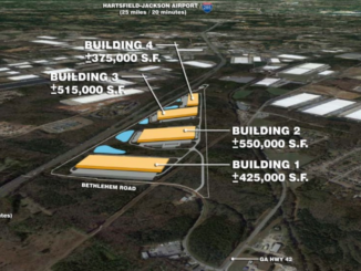 Concept elevation for NS Logistics South development off Bethlehem Road in Locust Grove (Majestic Realty photo)