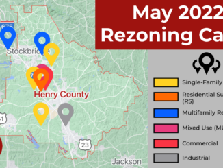 Map of May 2022 rezoning cases in Henry County (Clayton Carte photo).