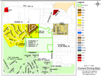 Zoning map for the vicinity of 941-1100 Brannan Road in Stockbridge (Henry County photo).