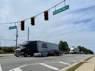 Photo of SR 155 at Bill Gardner Parkway in April 2022 (Clayton Carte photo).