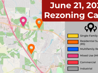 Map showing rezoning requests off Jonesboro Road for the June 21, 2022 board meeting (Clayton Carte graphic).