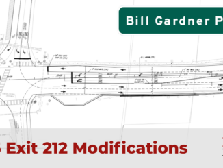 Construction plan showing new lanes and road striping for I-75 exit 212 modifications (Locust Grove photo).