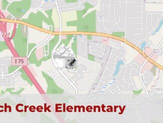 Area map showing the future Birch Creek Elementary and surrounding area (OpenStreetMap map)