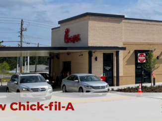 Photo of a Chick-fil-A restaurant and dual-lane drive-thru (Clayton Carte photo).