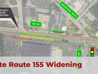 Concept showing the state route 155 widening project north of I-75 (Georgia DOT photo).