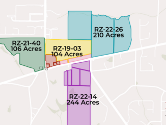 Map showing residential projects in the vicinity of state route 81 at North Ola Road (staff map).
