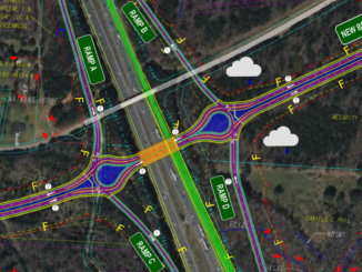 Photo showing March 2023 concept layout for the I-75 interchange at Bethlehem Road (Georgia DOT photo).