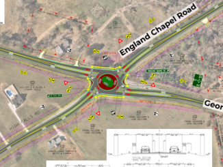Concept layout for State Route 16 at England Chapel Road roundabout (Georgia DOT photo).