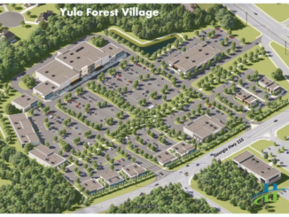 Architectural rendering for Yule Forest Village commercial space (Moore Bass Consulting photo).