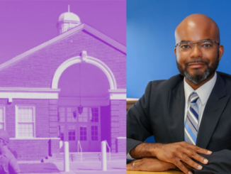 Photo shows Dr. John Pace, sole finalist for Henry County Schools Superintendent, and the Henry County Schools district office (HCS photos).