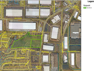 Map shows the location of a proposed townhome development on highway 155 at Farris Drive (Henry County photo).