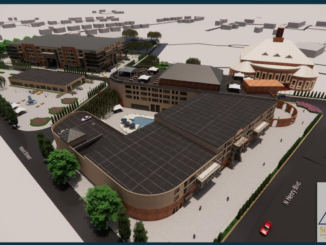Photo shows an architectural rendering for downtown Stockbridge (EDT image commissioned by the city of Stockbridge).