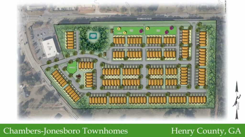 Jonesboro Road at Chambers Road townhomes concept site plan