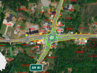 Concept layout shows a two-lane roundabout at SR 81 and SR 138 in Walton County, Georgia (Georgia DOT layout with insert map added by Henry Reporter / insert map created with Datawrapper).