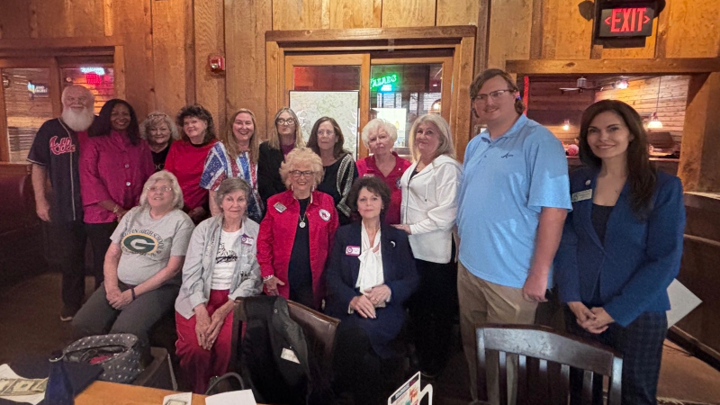 Group of residents and Henry Reporter founder Clayton Carte in February 2025