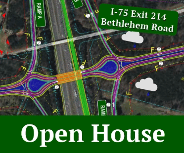 Georgia DOT is holding an open house about the I-75 at Bethlehem Road interchange project this Thursday, March 27, from 4-7 pm. Drop by anytime at the Locust Grove Recreation Center.