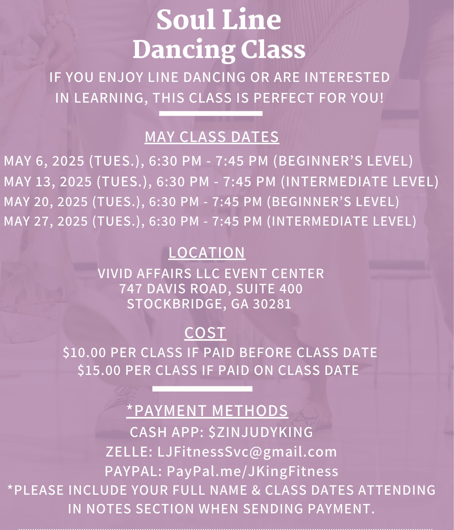SOUL LINE DANCING CLASSES IN STOCKBRIDGE, GA