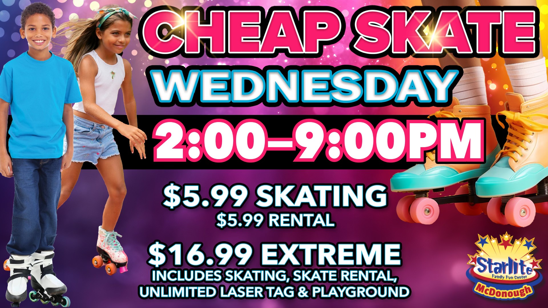 Cheap Skate $5.99 SKATING $5.99 RENTAL