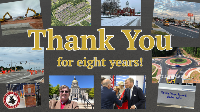 Thank you for 8 years-23 collage of various pictures with the message “Thank you for eight years!”